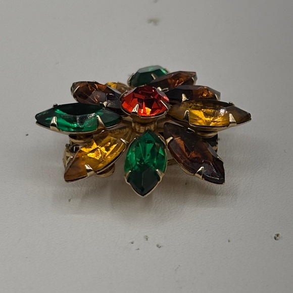 Elegant Vintage Multicolor Floral Brooch JP412 - Picture 4 of 9